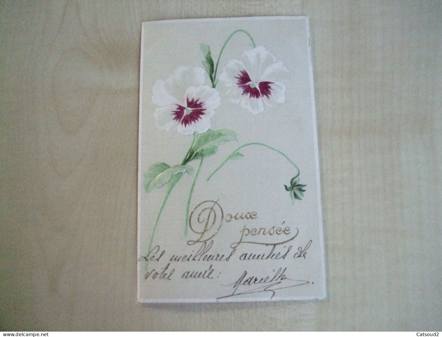 Carte Postale Ancienne Gaufrée PENSEES - Fleurs