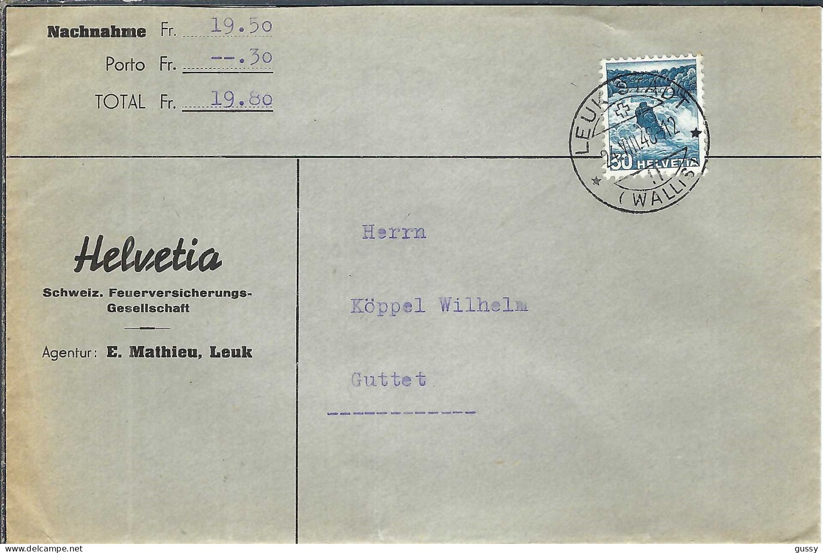 SUISSE 1948: LSC De Leuk Pour Guttet - Briefe U. Dokumente