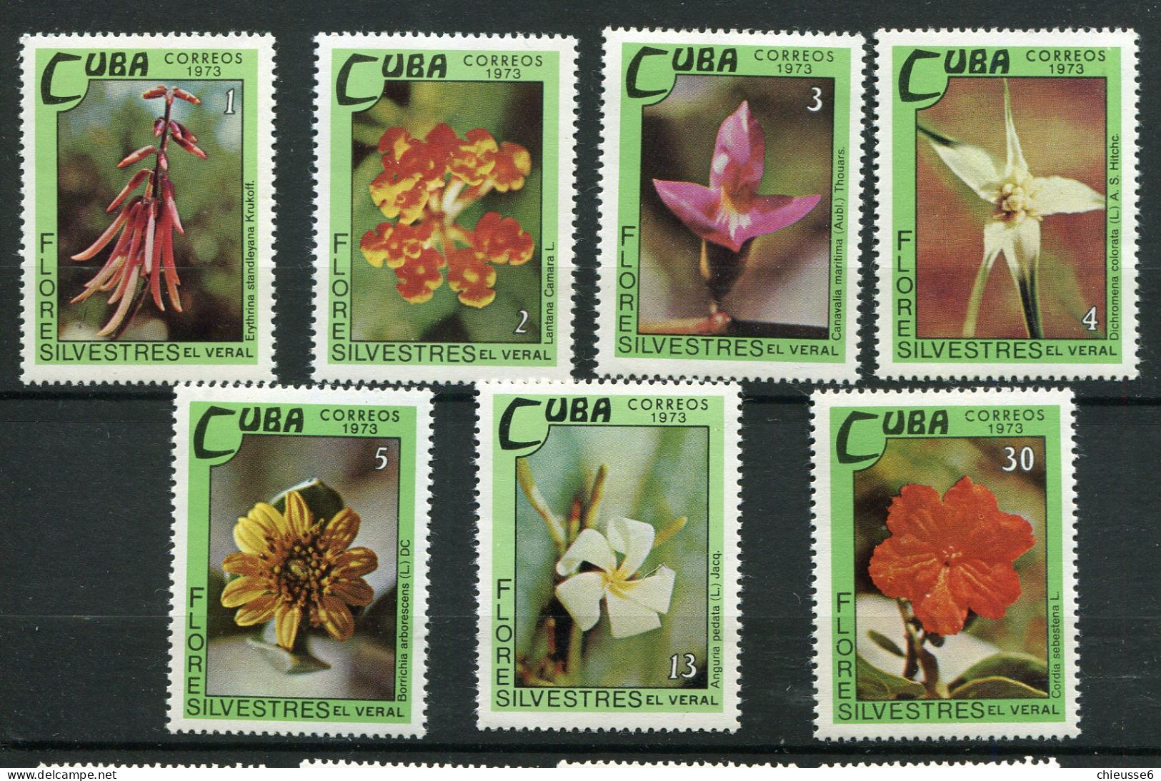 Cuba ** - N° 1716 à 1722 - Fleurs - Neufs