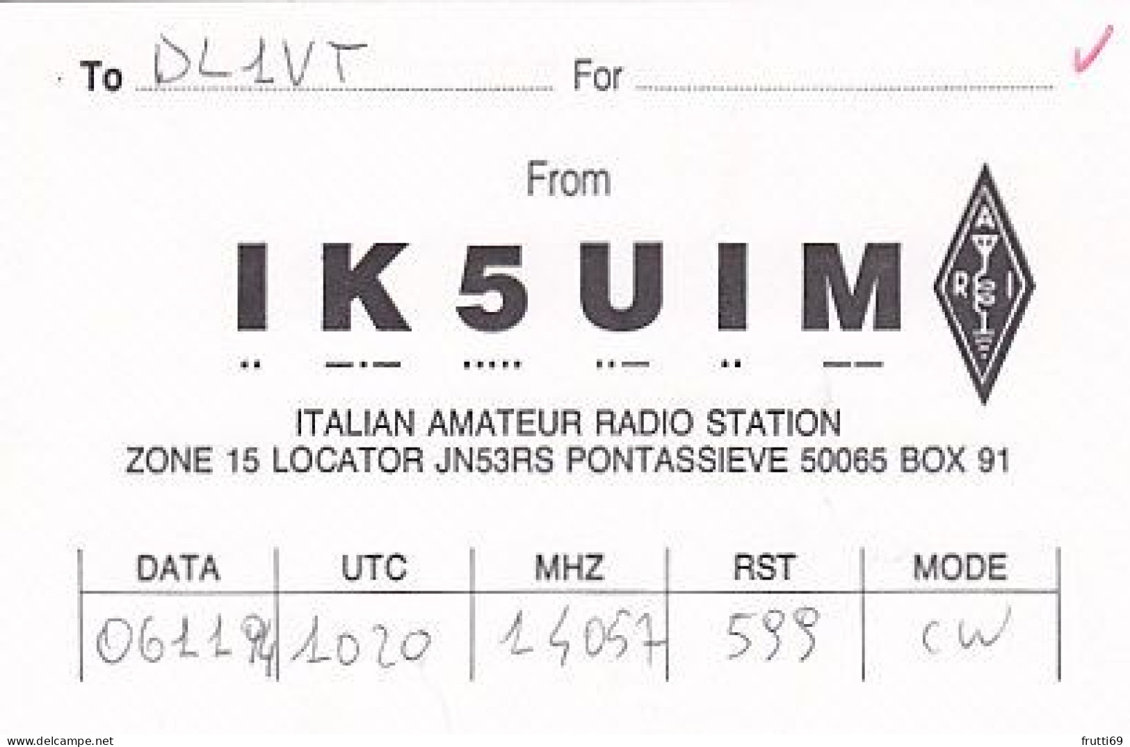 AK 210509 QSL - Italy - Pontassieve - Radio Amateur