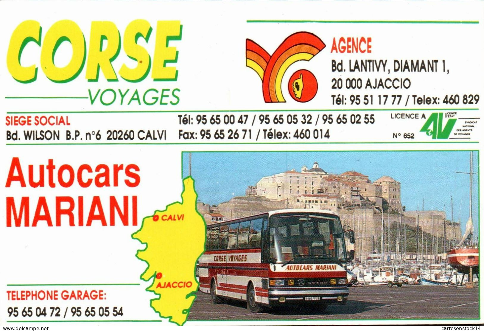 N°2040 W -carte Publicitaire Autocars Mariani - Un Setra- - Autobus & Pullman