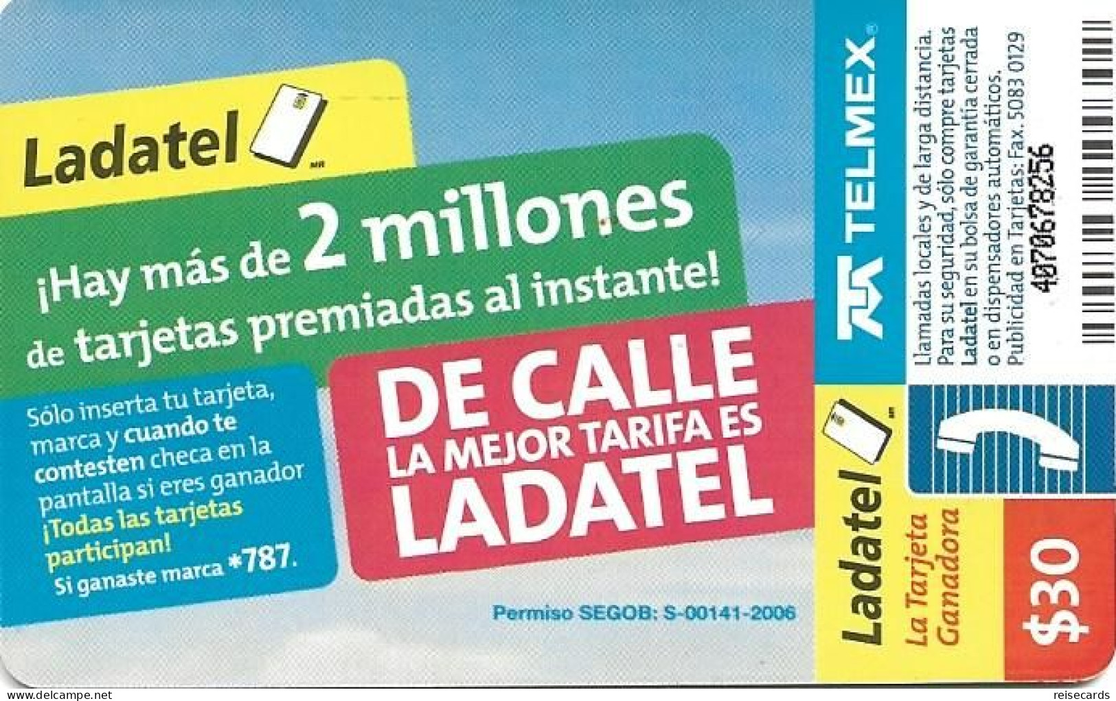 Mexico: Telmex/lLadatel - 2006 Con Ladatel Tú Ganas - Mexique
