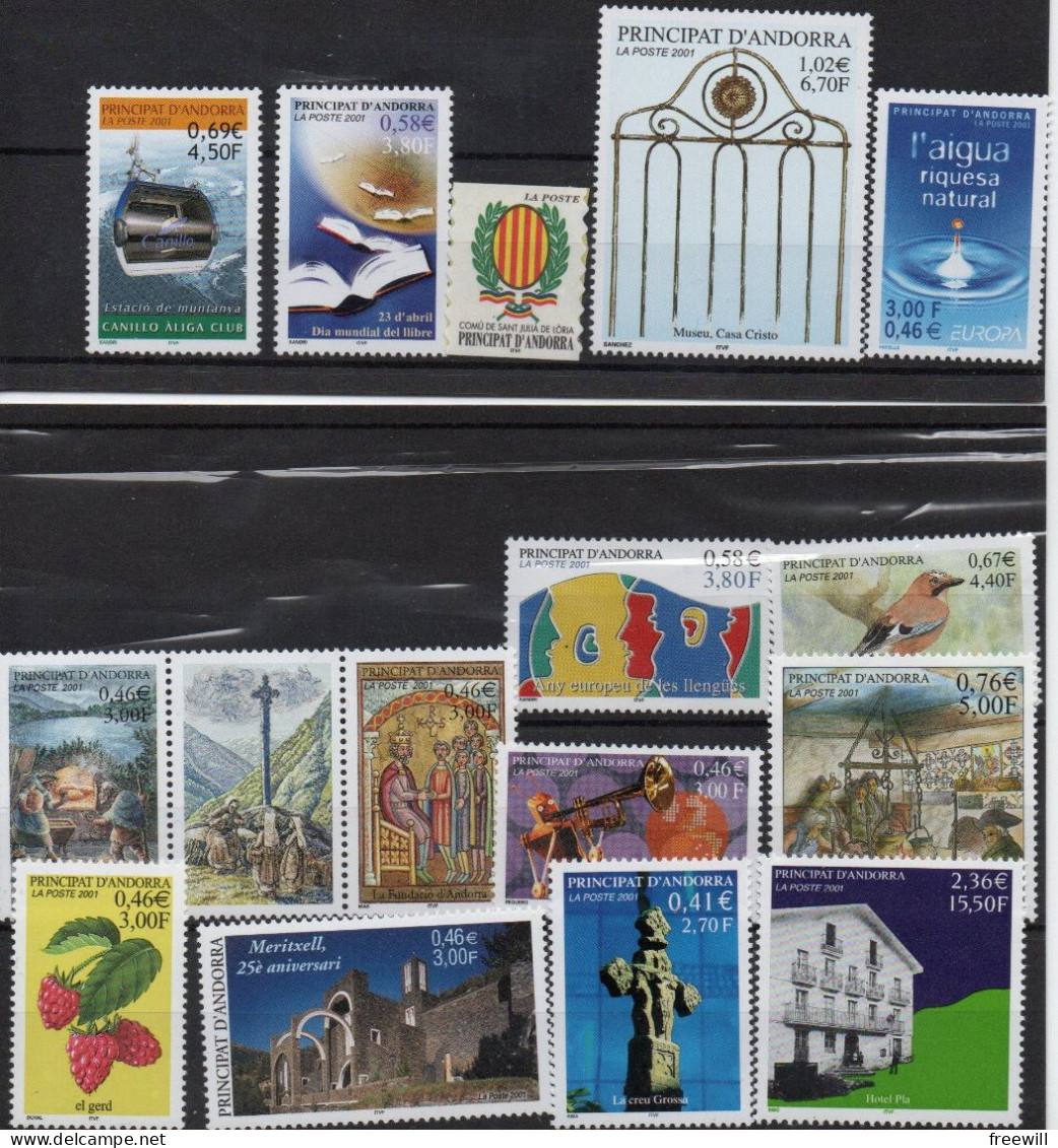 Andorre Année Complète 2001 XXX - Unused Stamps