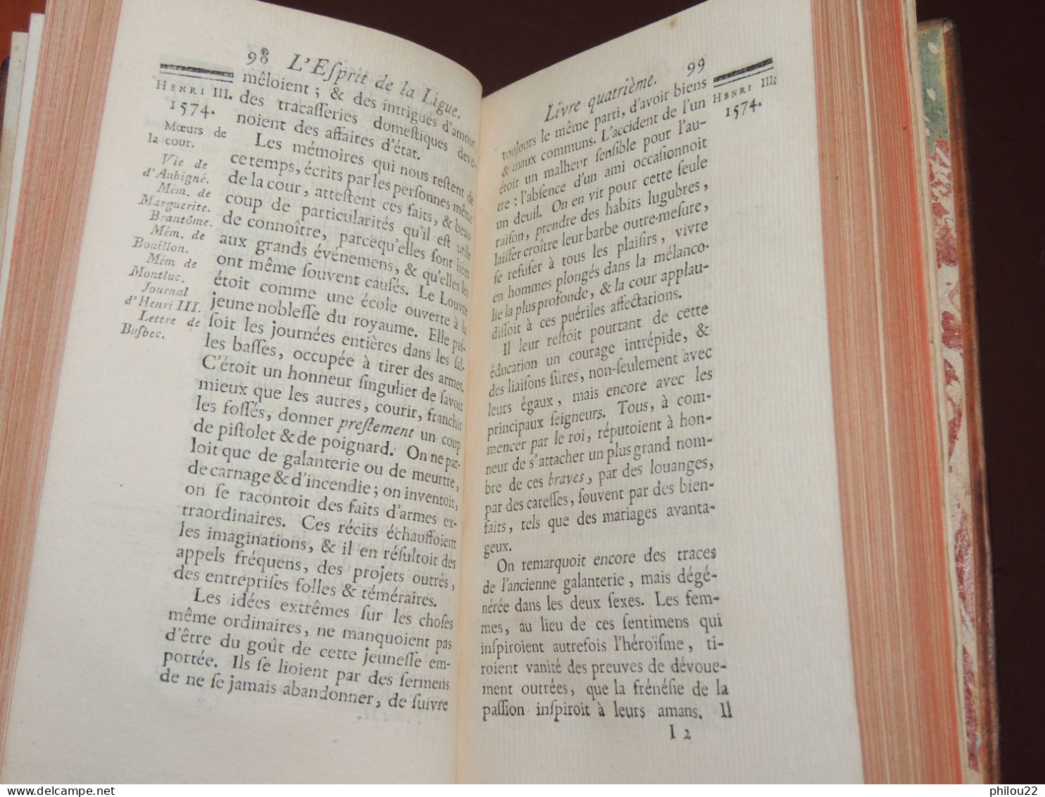 ANQUETIL - L'Esprit de la Ligue... Troubles de la France 3/3 volumes  E.O.  1767