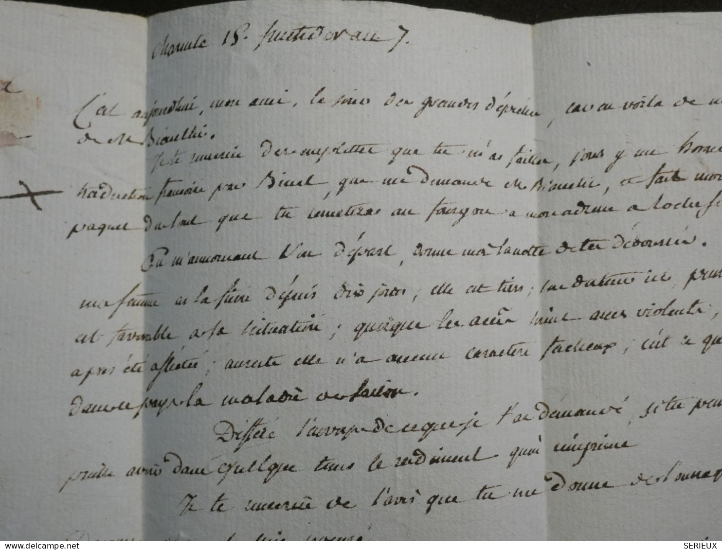 DO 6 FRANCE  LETTRE RR   AN 7  CHARENTE A PARIS RUE DE LA REVOLUTION   + AFF. INTERESSANT++ - 1701-1800: Précurseurs XVIII