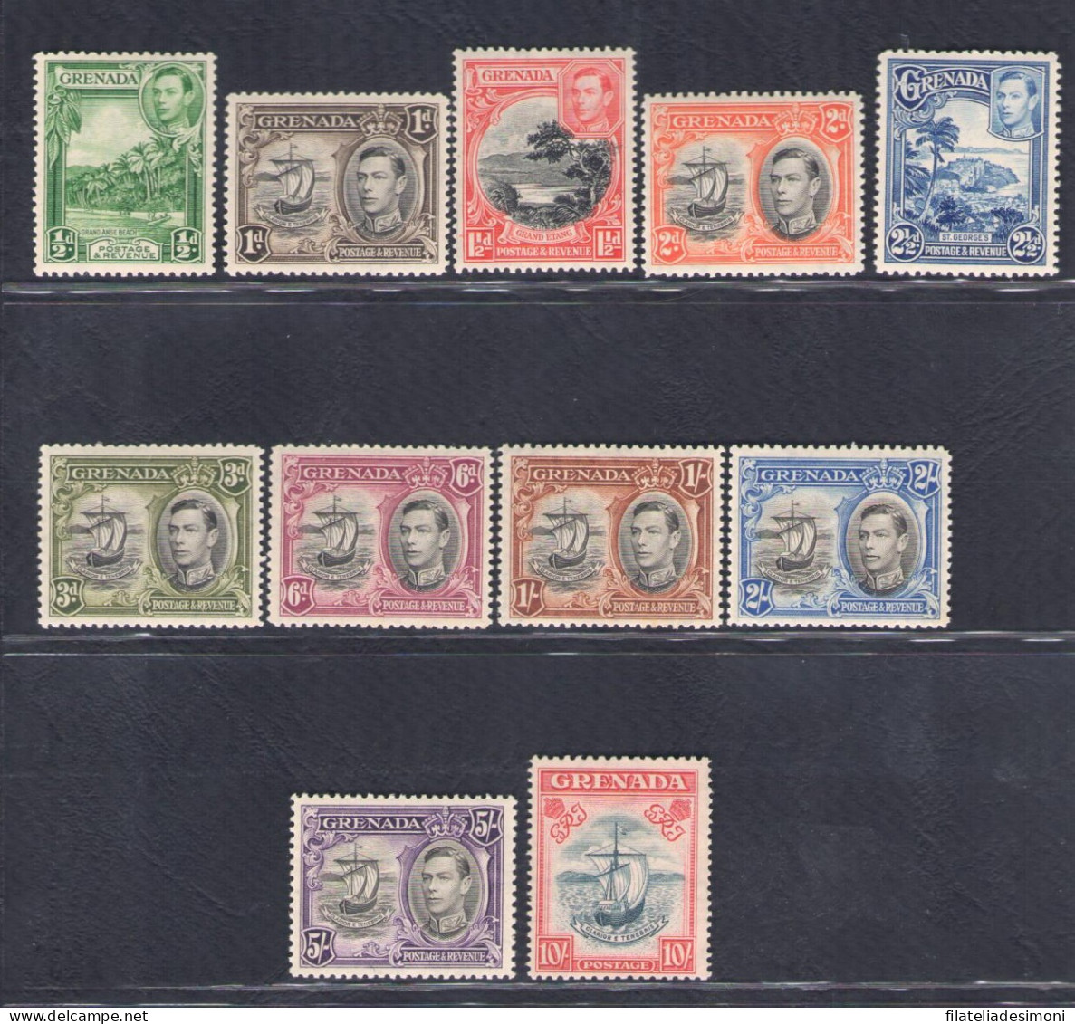 1938-50 Grenada, Stanley Gibbons N. 153/63 - 12 Valori - MNH** - Autres & Non Classés