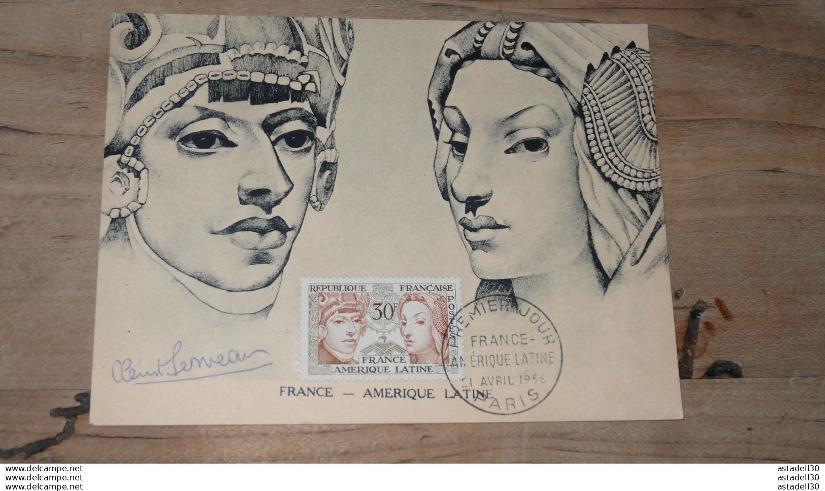 Carte JAmérique Latine 1956, Signée Par Le Graveur Serveau  .......BOITE1.......... 371 - 1950-1959