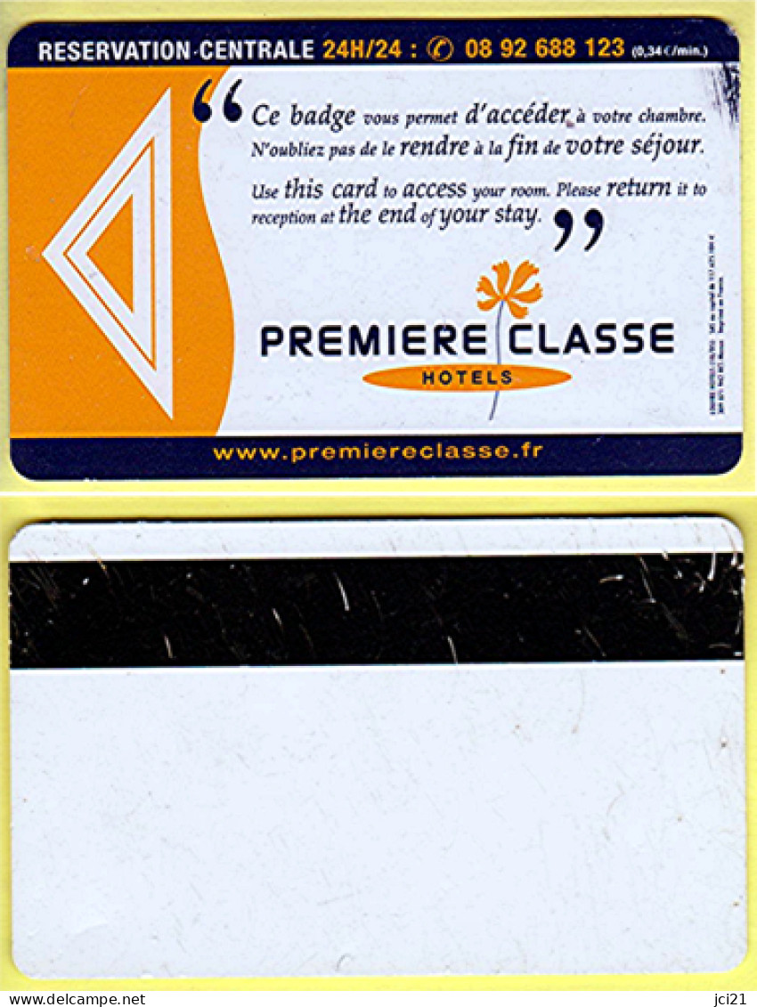 Badge D'entrée Chambre "Hôtel Première Classe" (scann Recto-verso)_D298 - Hotelkarten