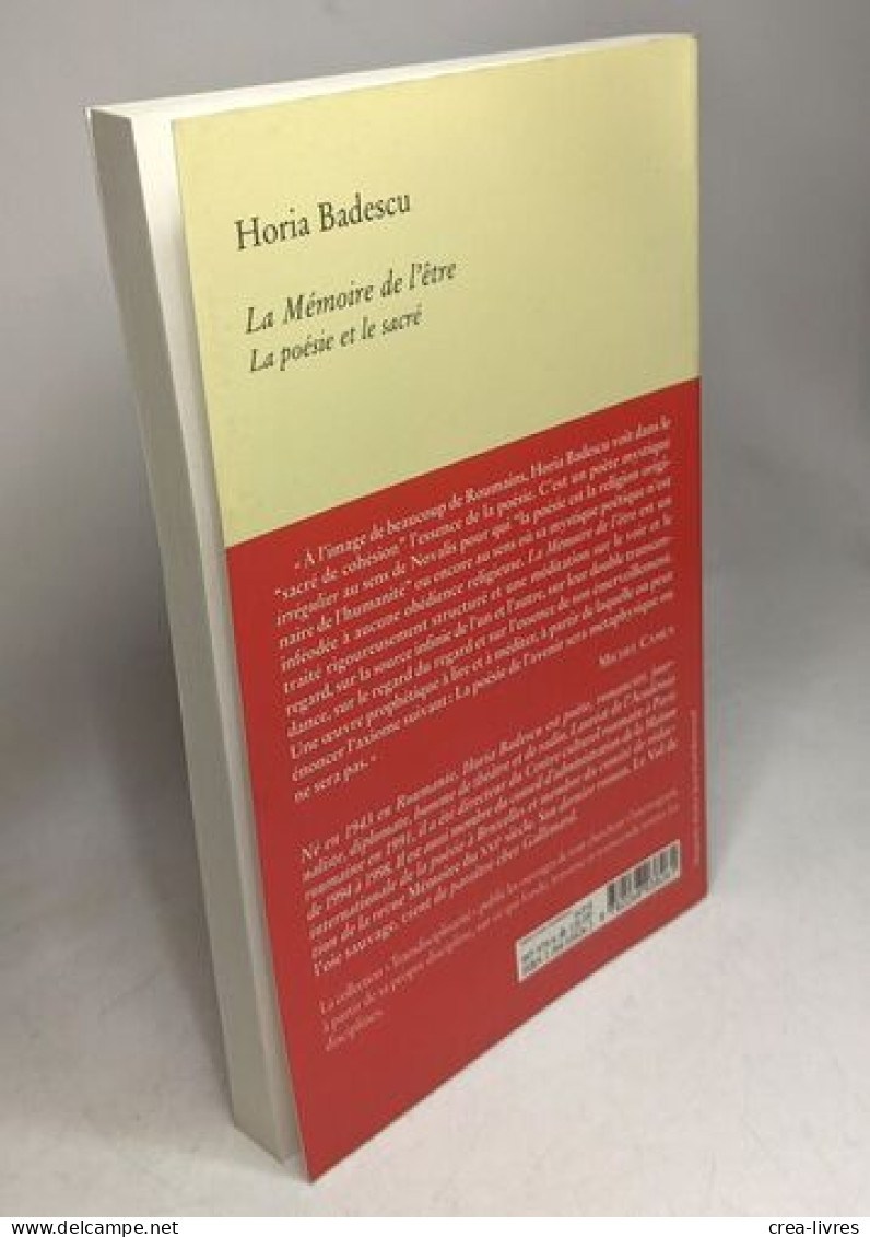 La Mémoire De L'être. La Poésie Et Le Sacré - Psychologie/Philosophie