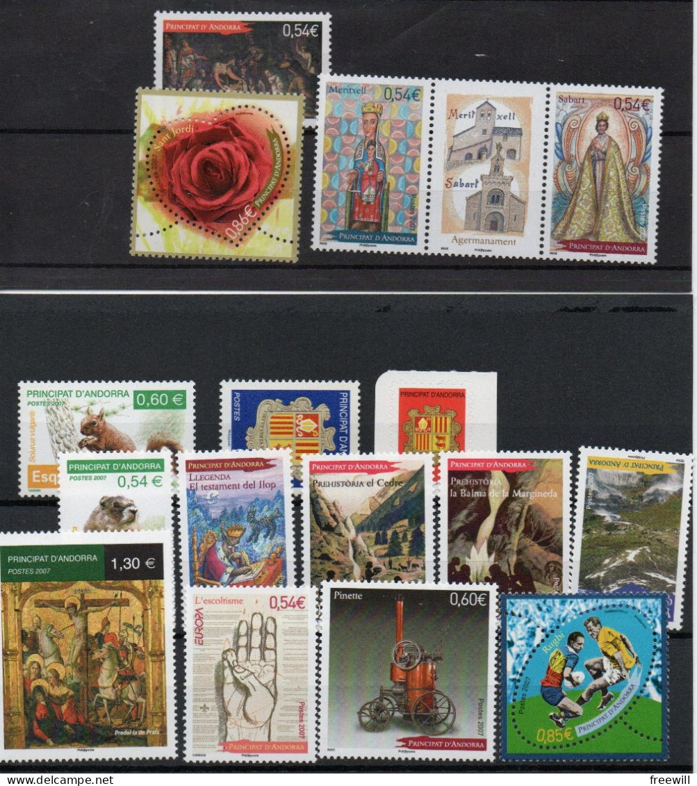 Andorre Année Complète 2007 XXX - Unused Stamps