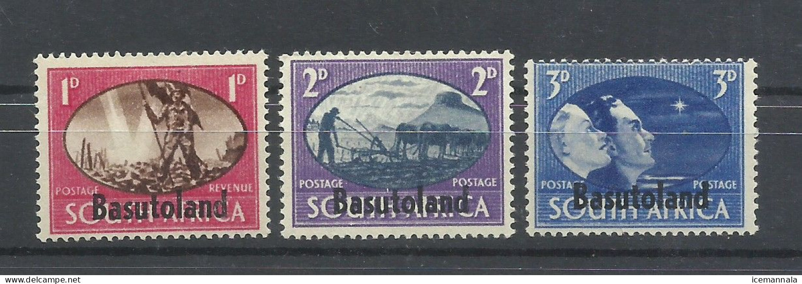 BASUTOLAND    YVERT  29/31  MH  * - 1933-1964 Kronenkolonie