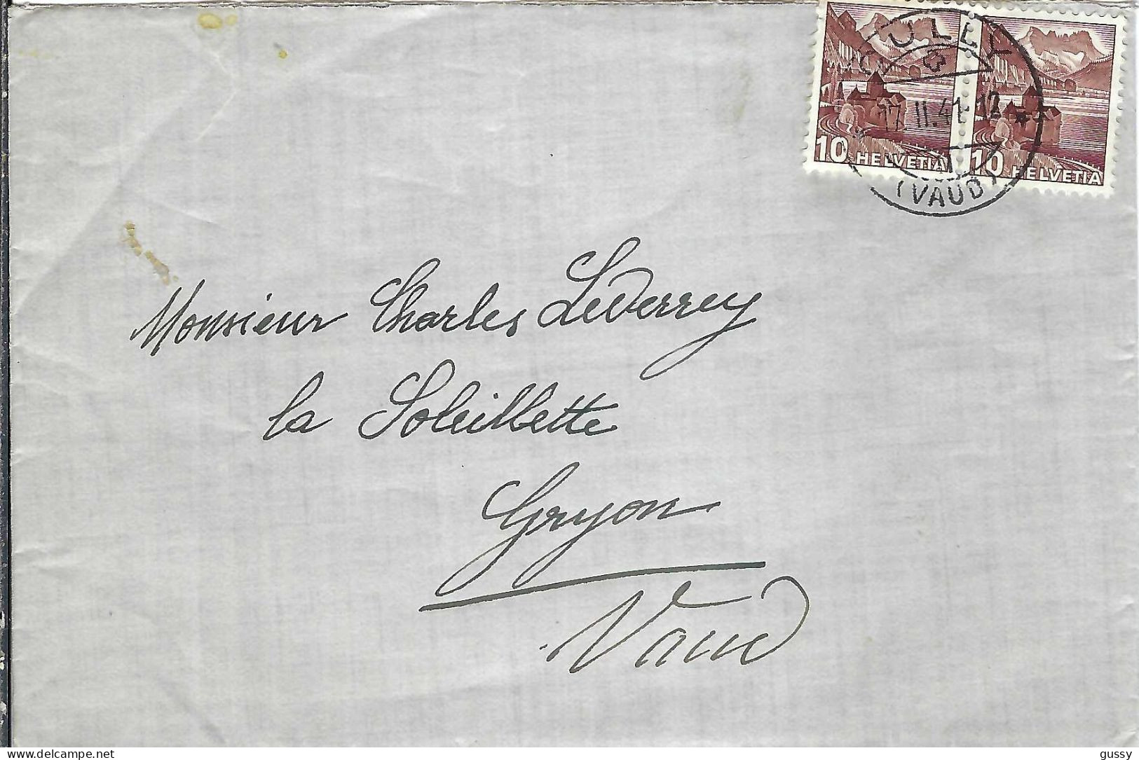 SUISSE 1941: LSC De Cully Pour Gryon - Covers & Documents