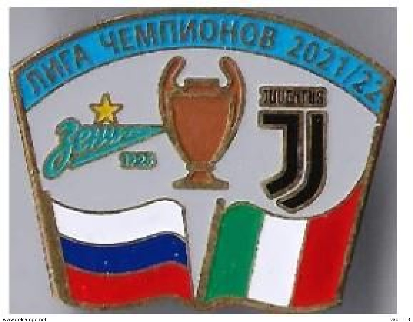 Badge Pin: UEFA Champions League 2021-22 FC Zenit St. Peterburg - Juventus FC - Fútbol