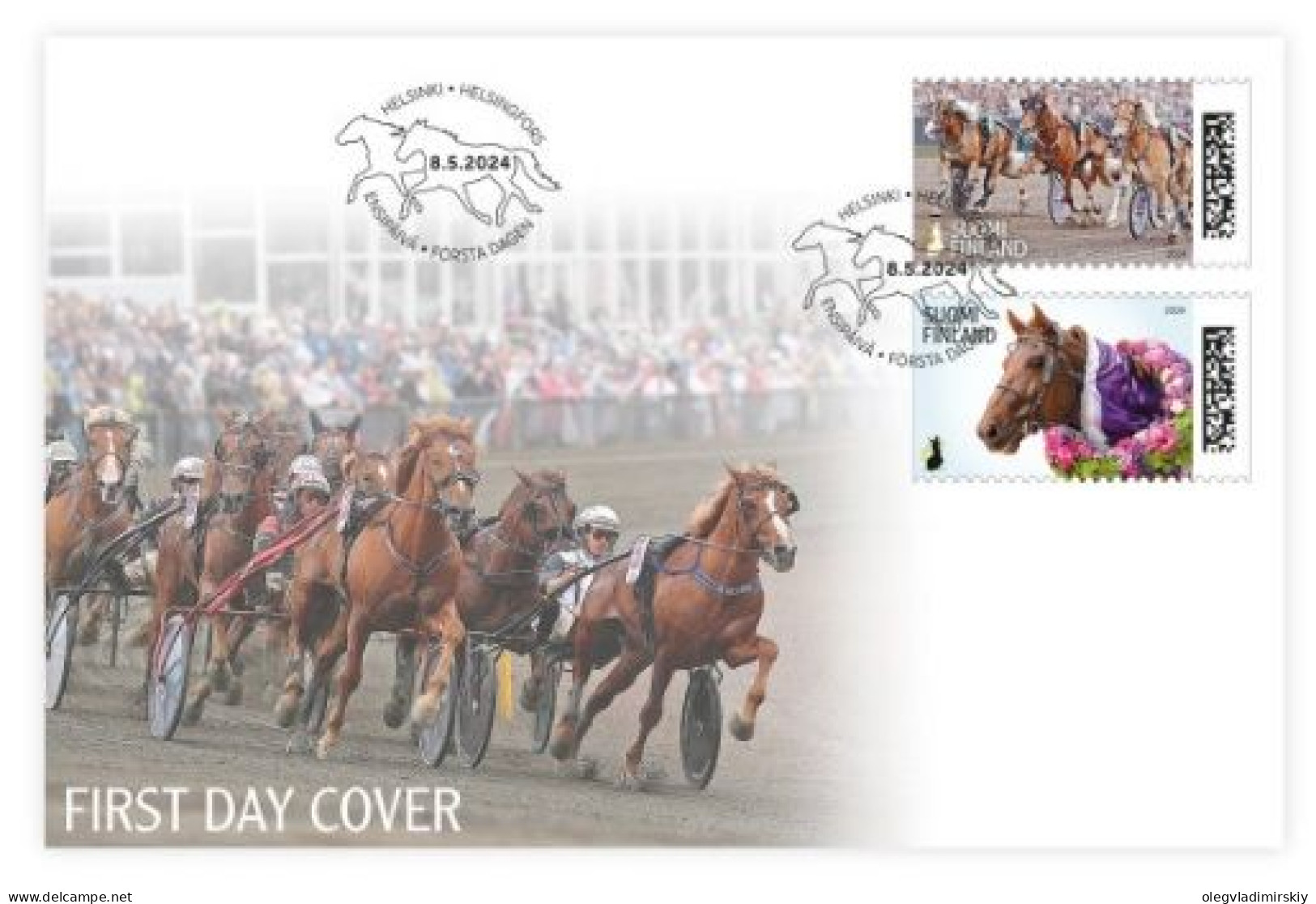 Finland Finnland Finlande 2024 100 Years Of Royal Trots Horses FDC - Paarden