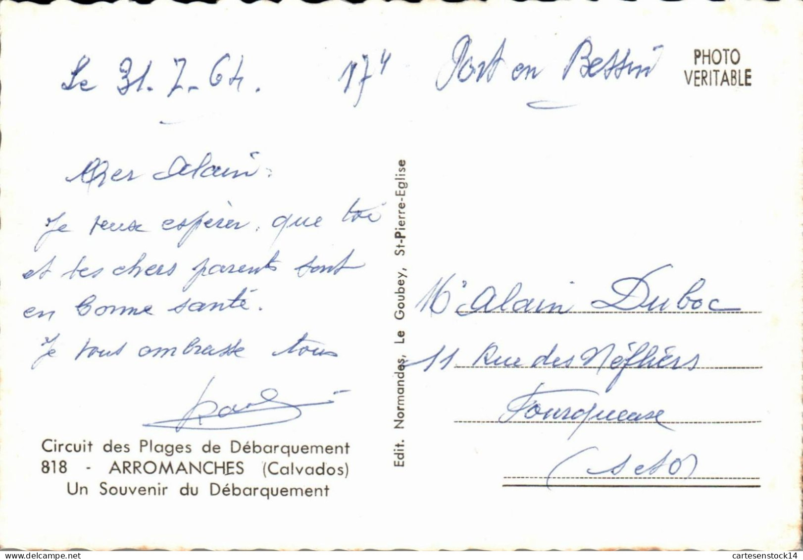 N°2042 W -cpsm Arromanches -un Char Du Débarquement- - Weltkrieg 1939-45