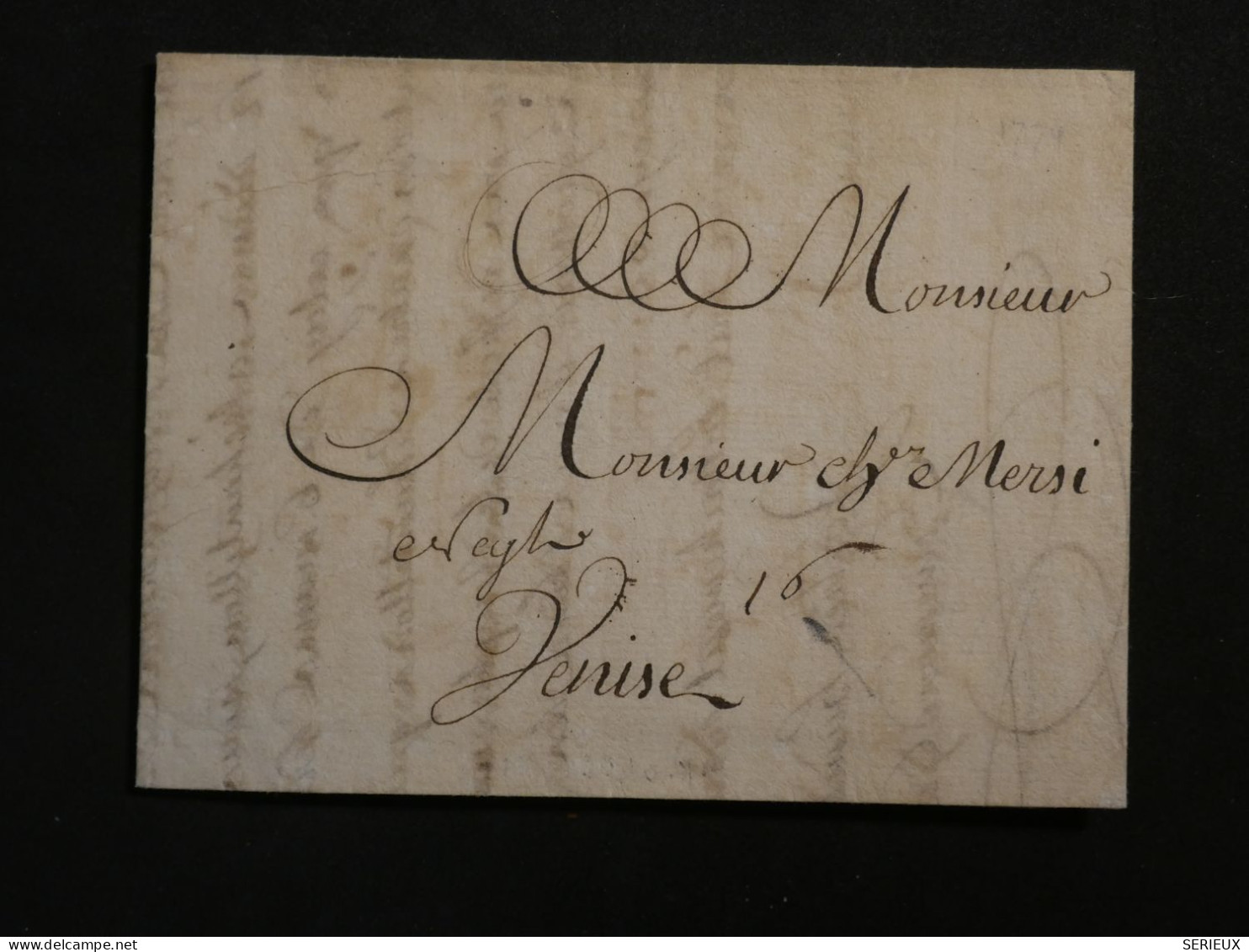 C FRANCE  BELLE LETTRE RARE   1774  LYON A VENISE ITALIA   + AFF. INTERESSANT++ - 1701-1800: Precursors XVIII