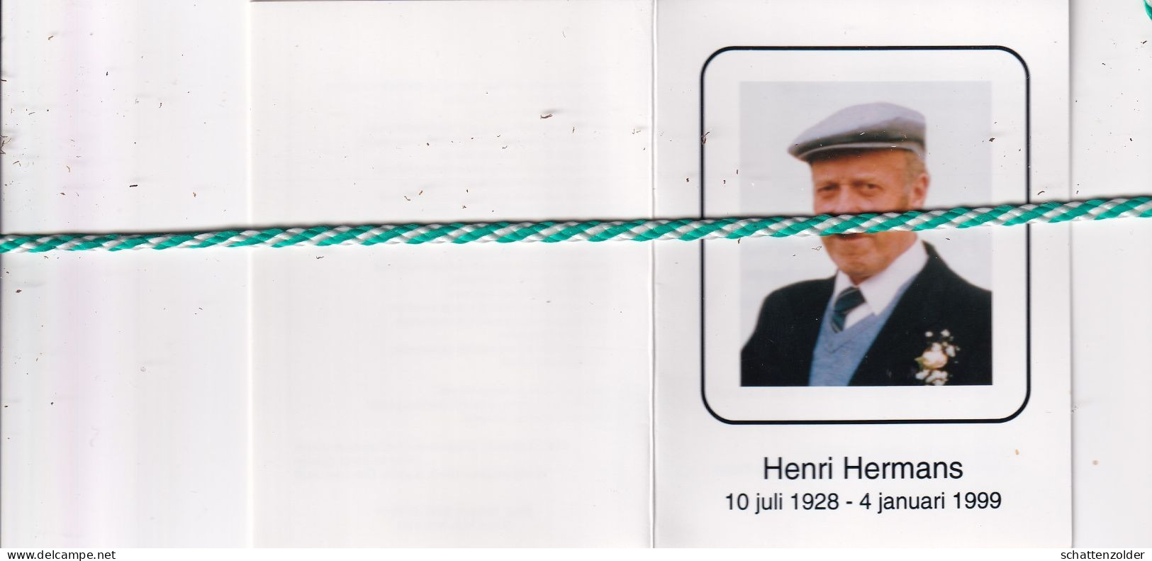Henri Hermans-Peelman, Moerzeke-Kastel 1928, 1999. Foto - Overlijden