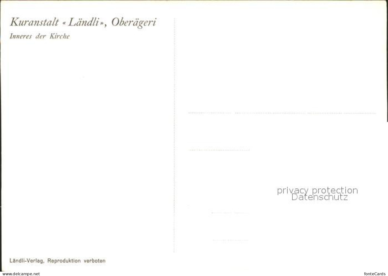 11654460 Oberaegeri Kuranstalt Laendli Kirche Oberaegeri - Andere & Zonder Classificatie