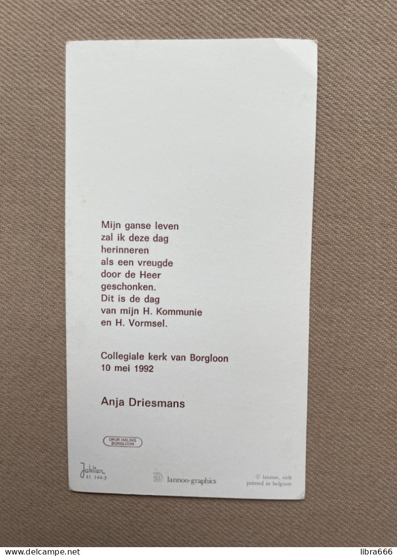 Communie - DRIESMANS Anja - 1992 - Collegiale Kerk - BORGLOON - Comunión Y Confirmación