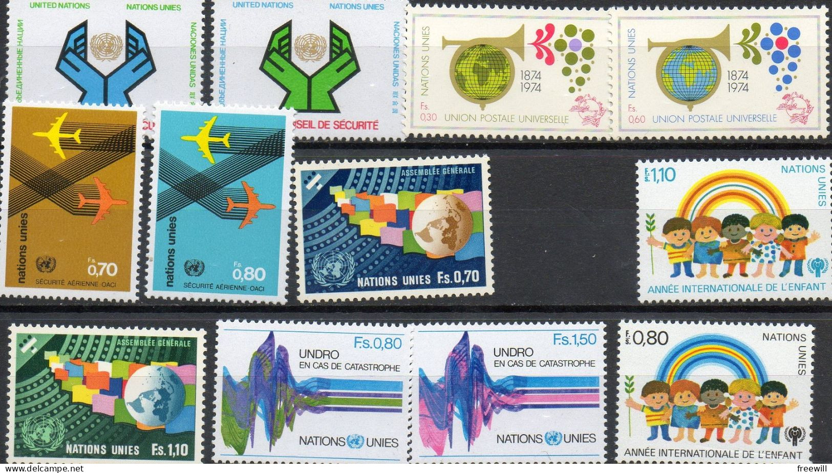 Nations Unies United Nations : Timbres Des Années 1971 à 1974 XXX - Ungebraucht