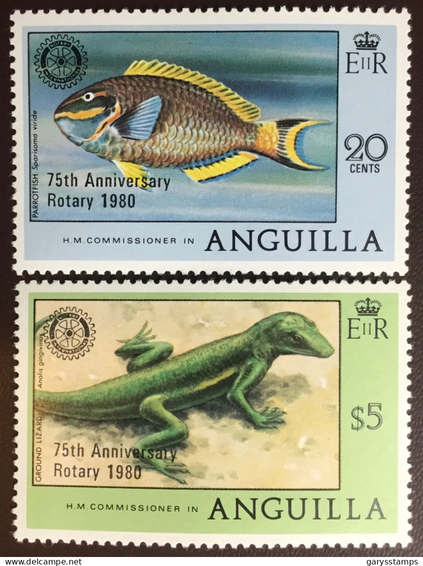 Anguilla 1980 Rotary Anniversary Fish Reptiles MNH - Altri & Non Classificati