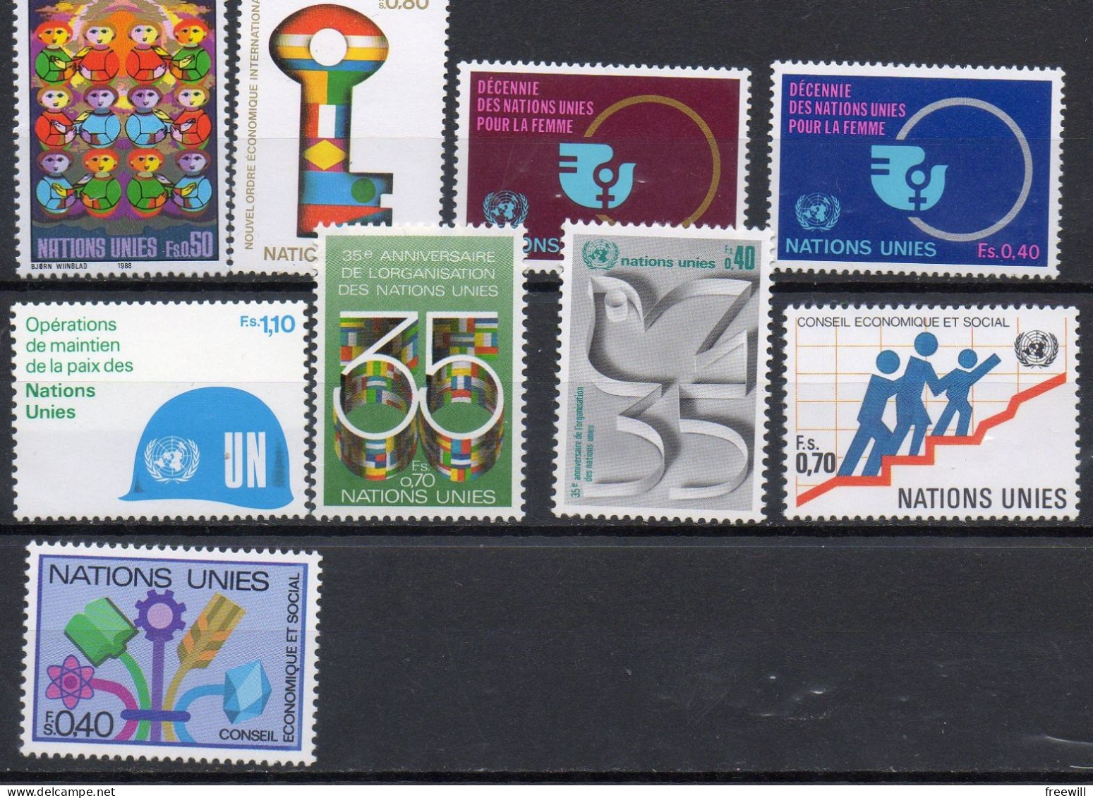 Nations Unies United Nations : Timbres Del' Année 1980 XXX - Ungebraucht