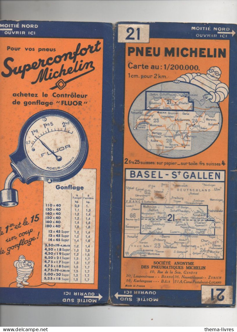 Carte Michelin N°21 BASEL ST GALLEN  (cote 53-365)  (PPP47348) - Wegenkaarten