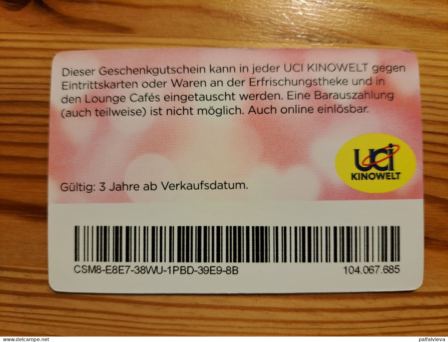 UCI Kinowelt Gift Card Germany - Deadpool - Tarjetas De Regalo