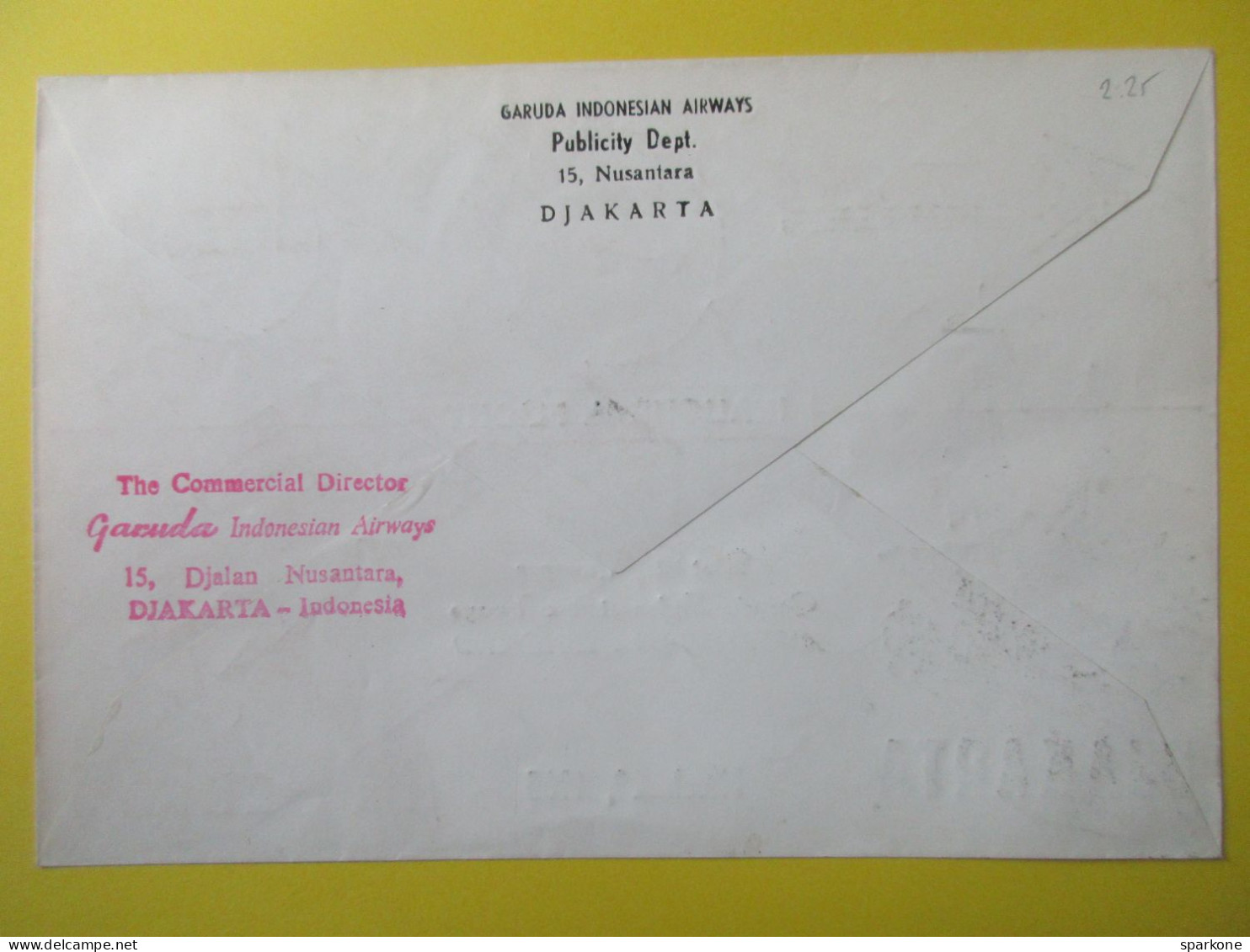Marcophilie - Enveloppe - Vol Inaugural Djakarta Amsterdam 29 March 1965 - Garuda Indonésian Airways - Indonésie