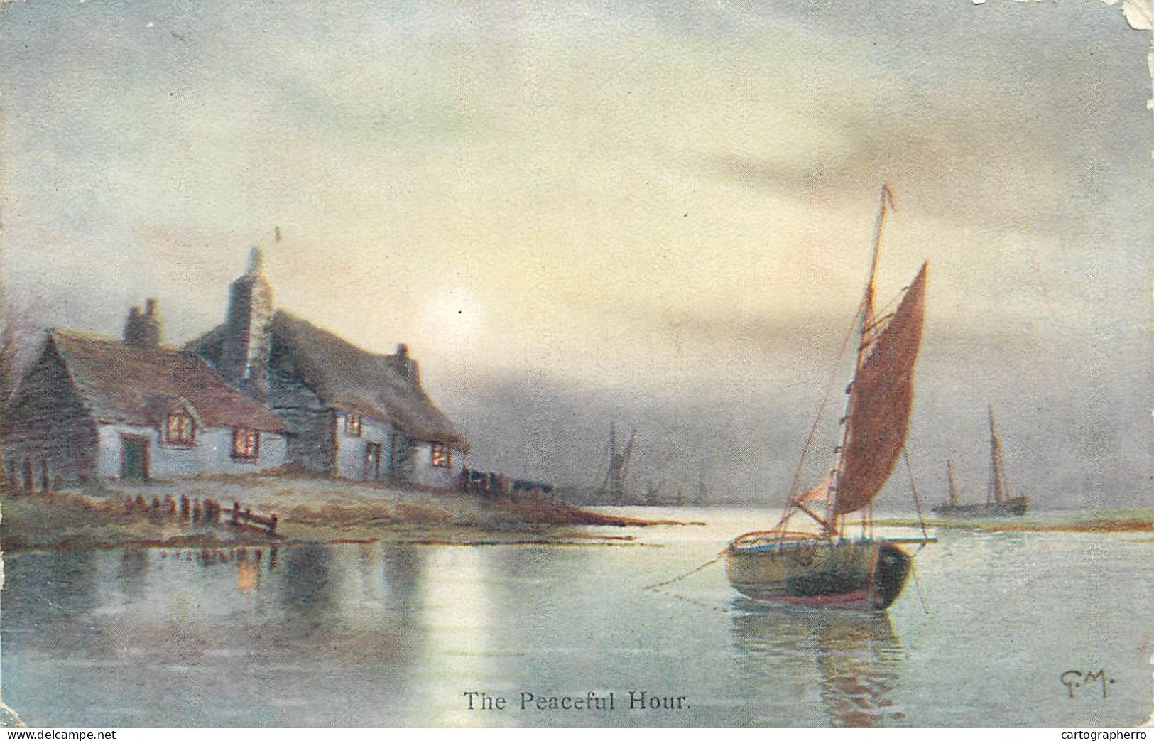 Scenic Postcard England The Peaceful Hour Sailing Vessel - Autres & Non Classés