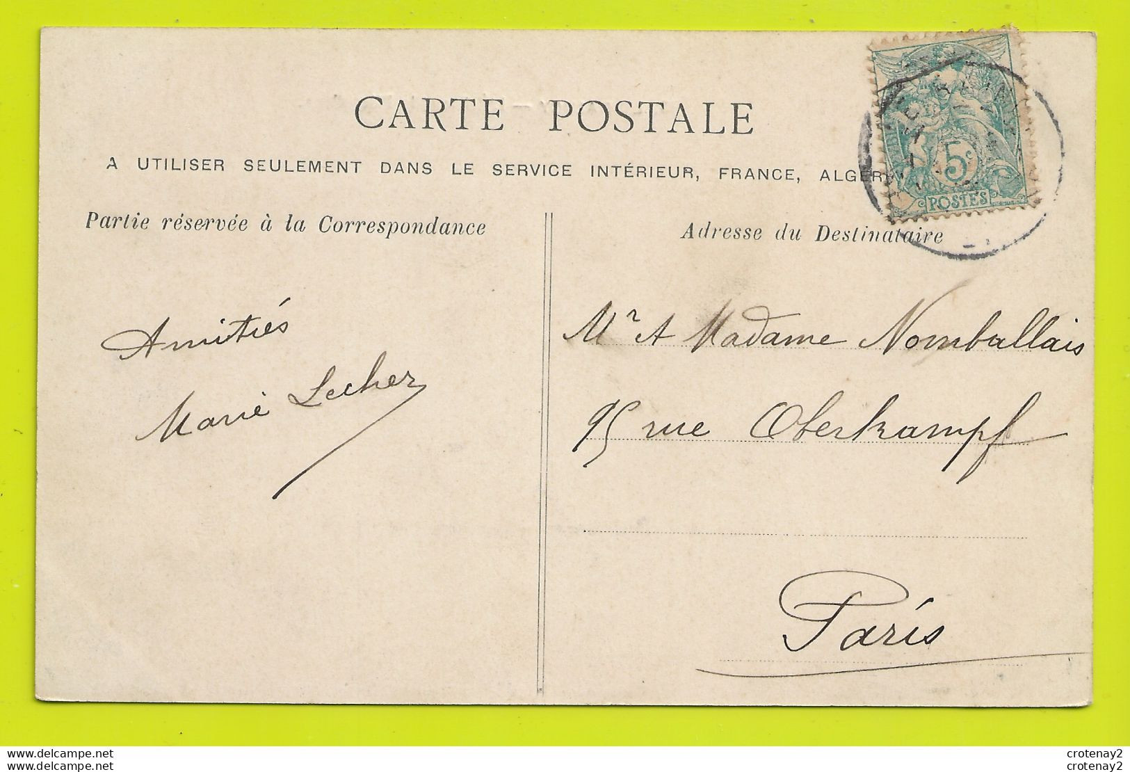 93 LE RAINCY N°15 L'Eglise Et La Pièce D'eau En 1905 Panneau De PUB Pour Le Plus Grand Restaurant Du Raincy VOIR DOS - Le Raincy