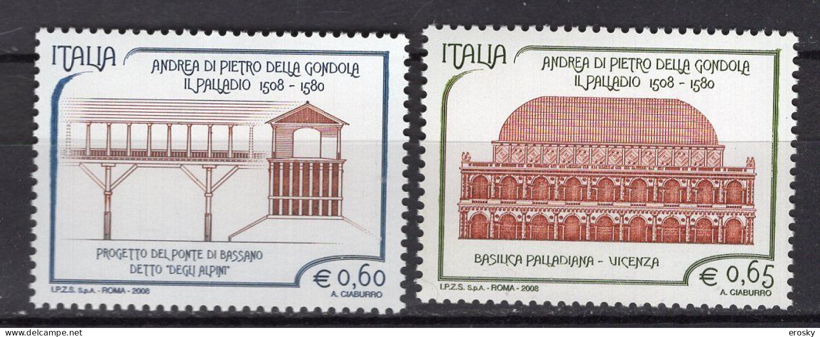 Y1919 - ITALIA ITALIE Unificato N°3082/83 ** ARCHITECTURE - 2001-10: Nieuw/plakker