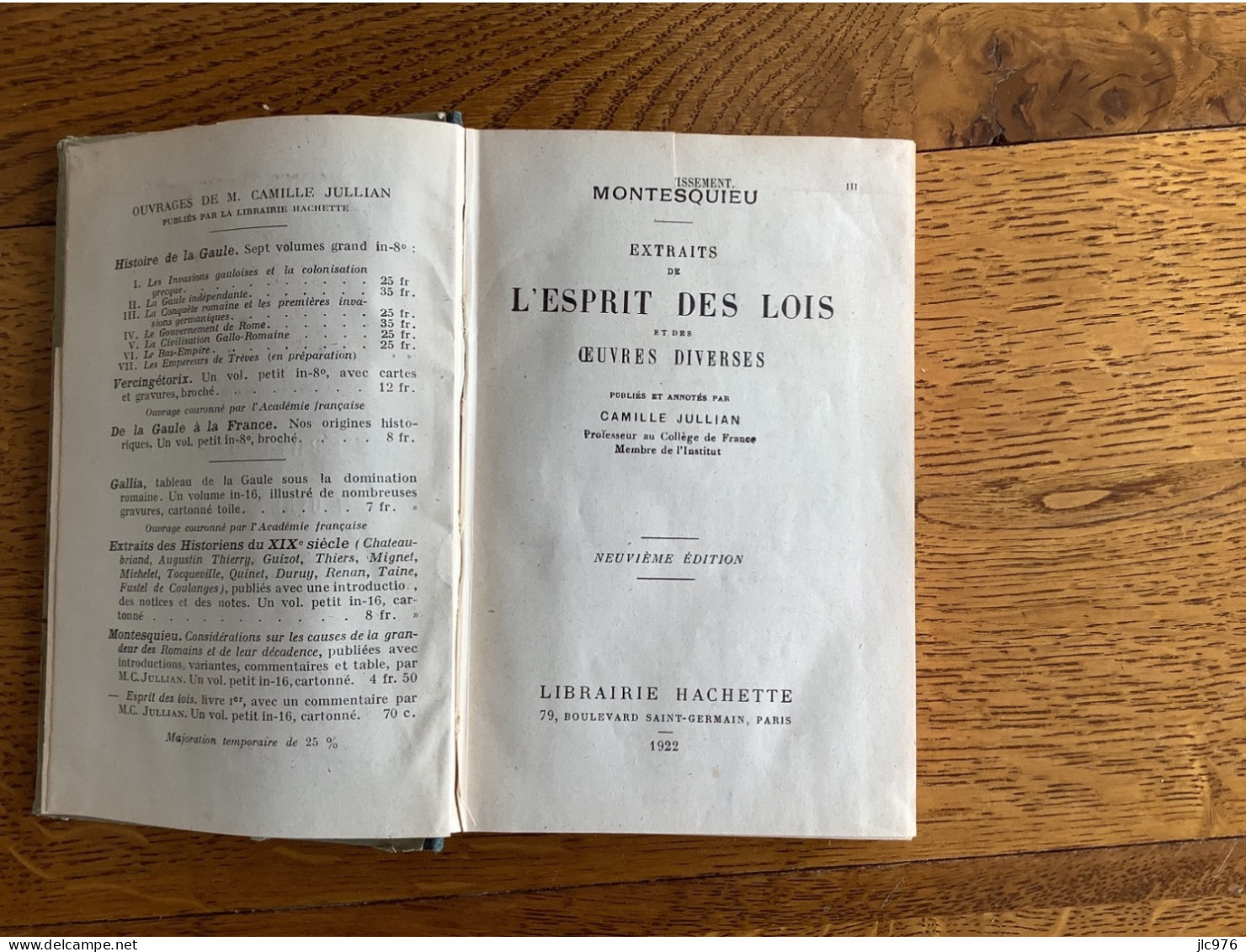 L’esprit Des Lois De Montesquieu - 1901-1940