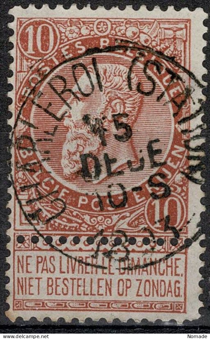 Belgique 1893 COB 57 Belle Oblitération CHARLEROI STATION - 1893-1900 Fine Barbe