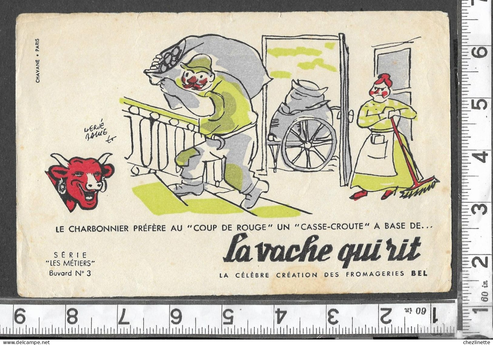 BUVARD ANCIEN PUBLICITAIRE / FROMAGE LA VACHE QUI RIT / SERIE LES METIERS  / BUVARD 3 / RV - F