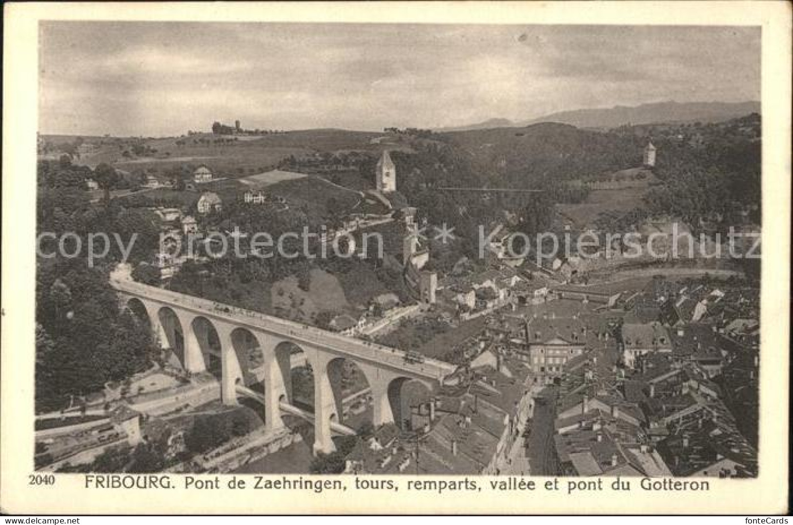 11653805 Fribourg FR Pont De Zaehringen Tours Remparts Vallee Et Pont Du Gottero - Autres & Non Classés