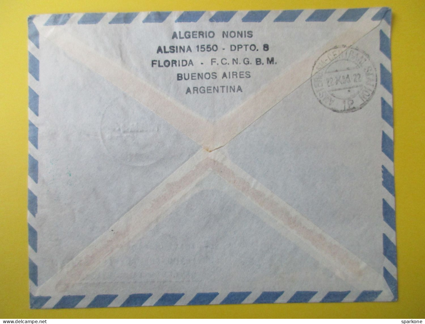 Marcophilie - Enveloppe - Argentine - 18 Octobre 1956 - 10° Aniversario - KLM - Poste Aérienne