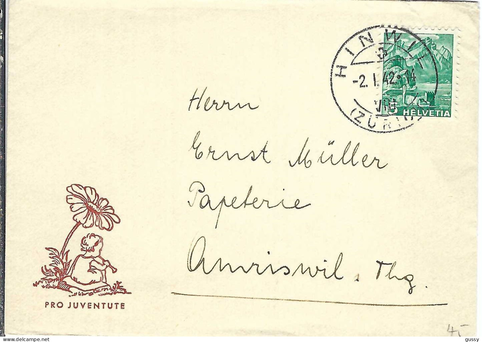 SUISSE 1942: LSC  De Hinwil Pour Amriswil - Lettres & Documents