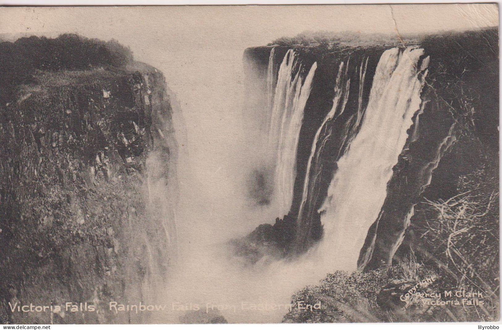 ZIMBABWE - Victoria Falls. Raindow Falls From Eastern End. VG Victoria S. Rhodesia Postmarks 1919 - Zimbabwe