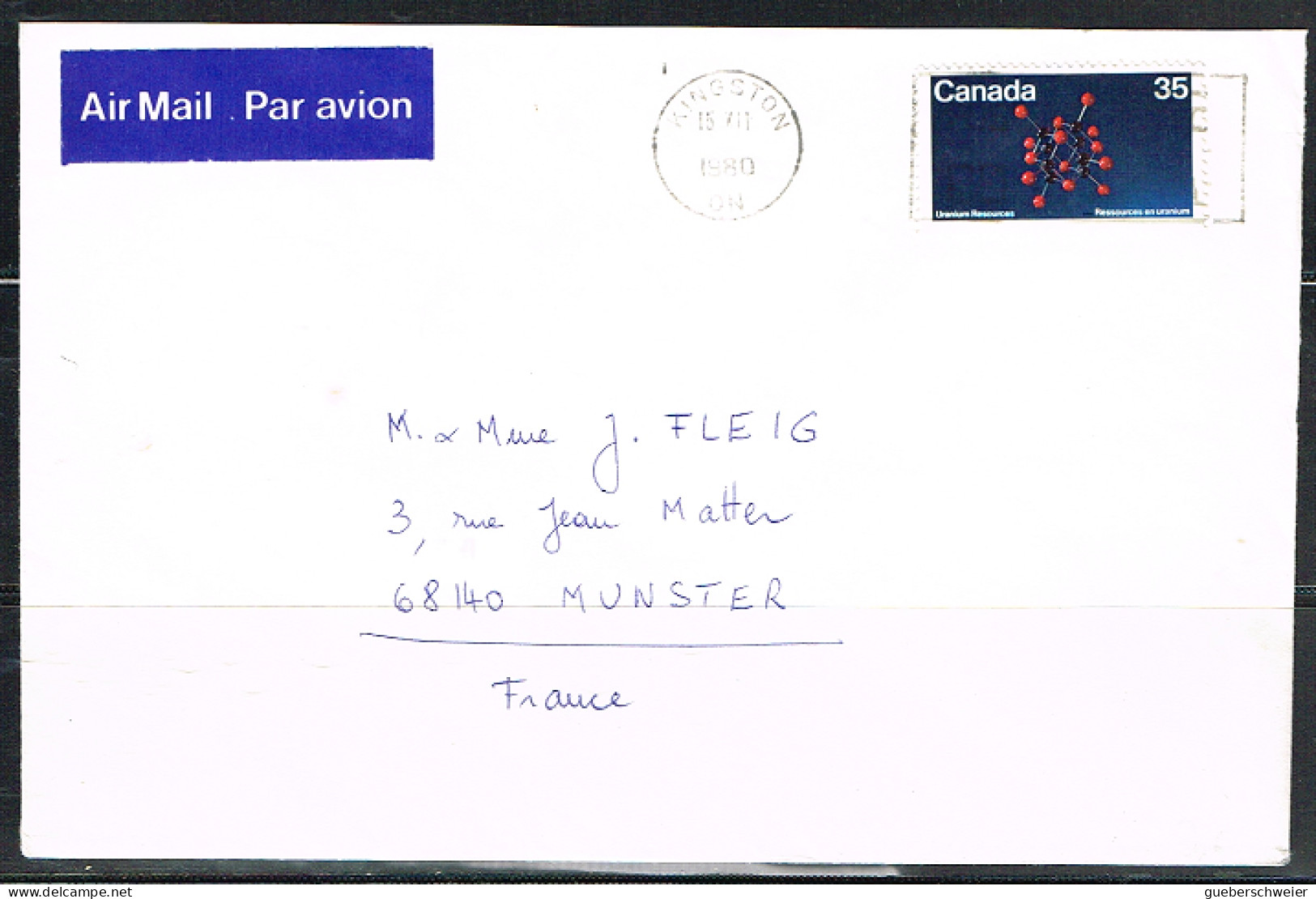 GEO L 5 -  CANADA N° 744 Sur Lettre Par Avion Ressources En Uranium 1980 - Covers & Documents