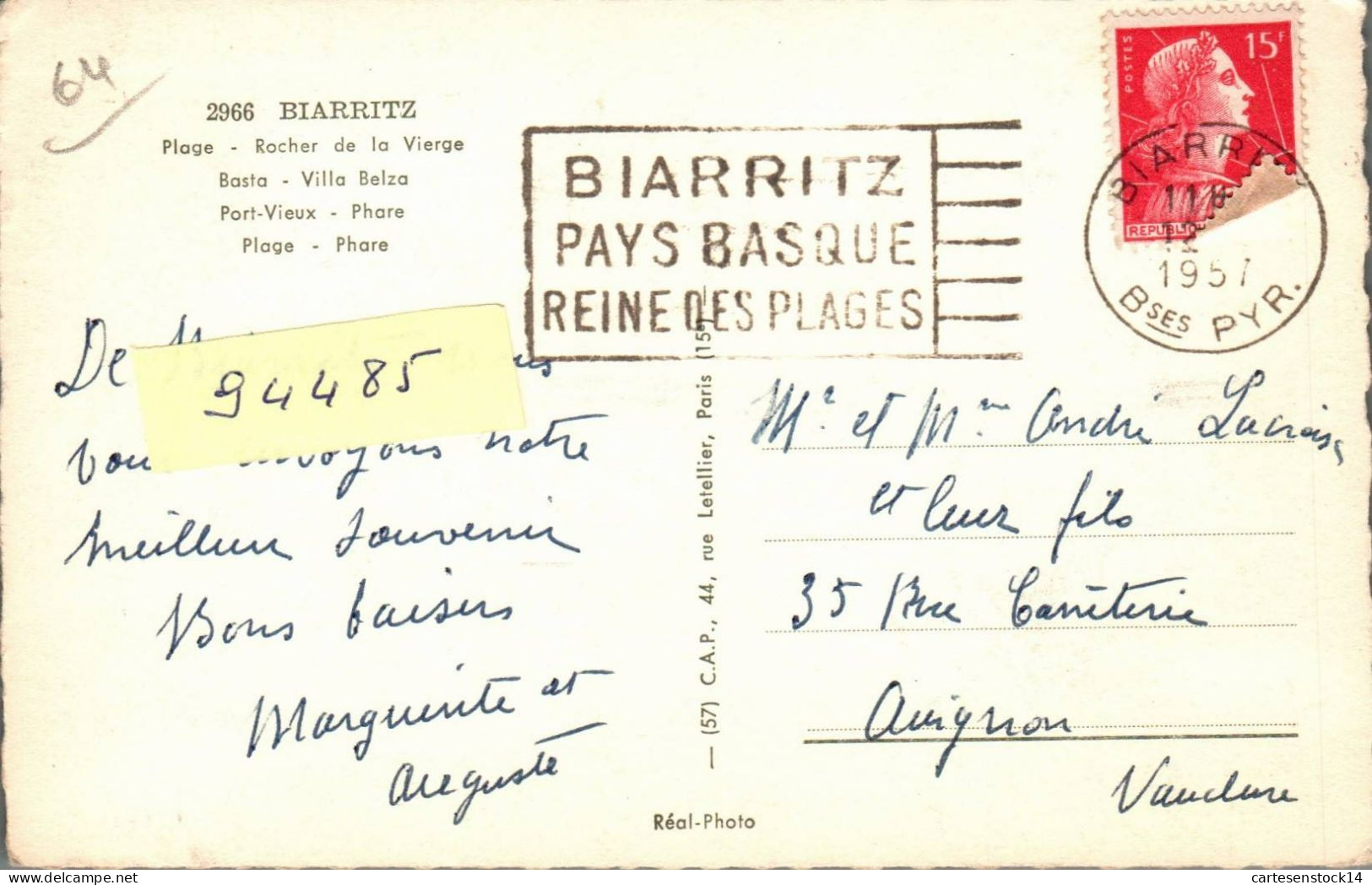N°2066 W -cpsm Souvenir De Biarritz - Gruss Aus.../ Gruesse Aus...