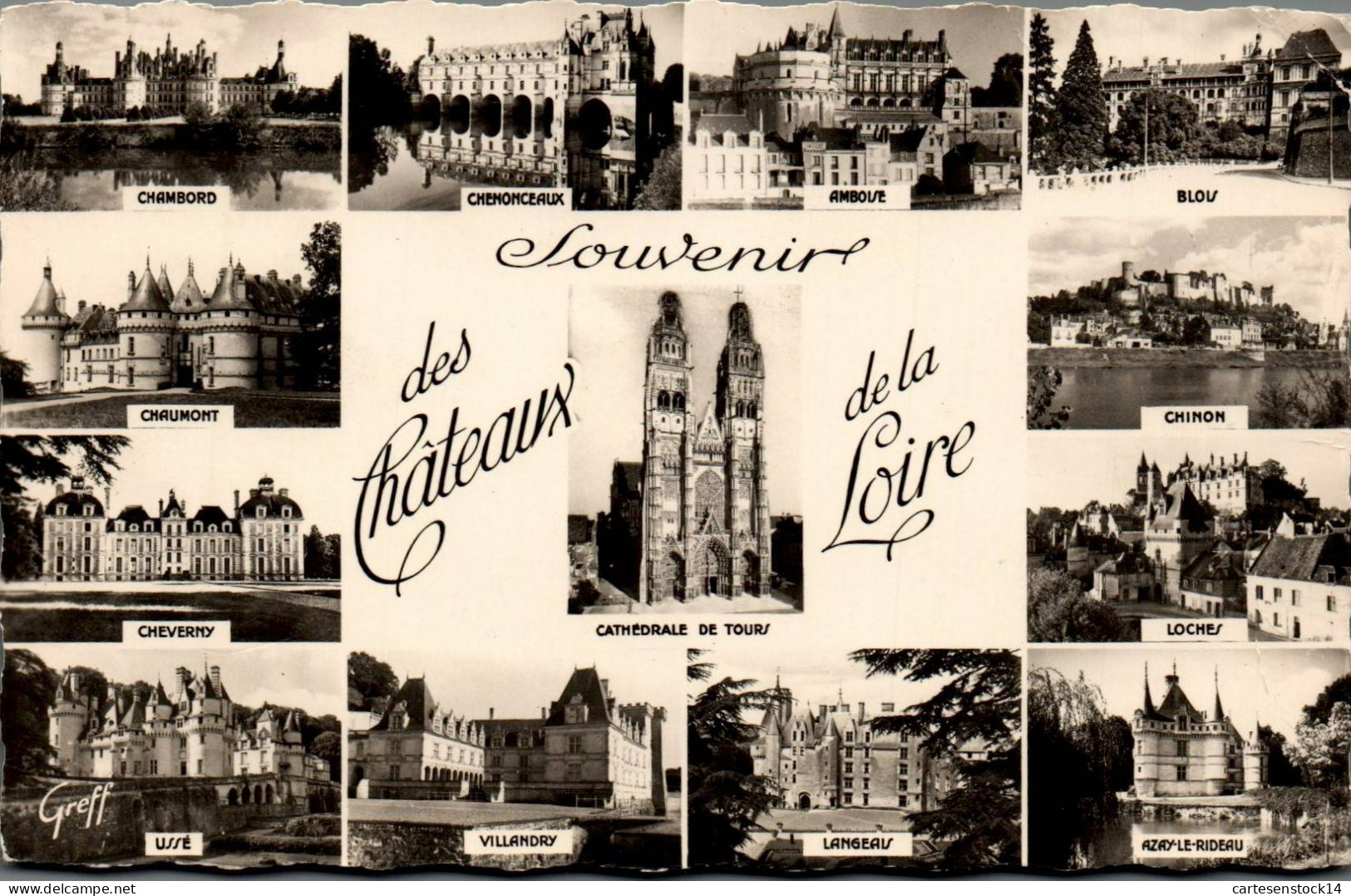 N°2069 W -cpsm Souvenir Des Châteaux De La Loire- - Gruss Aus.../ Grüsse Aus...