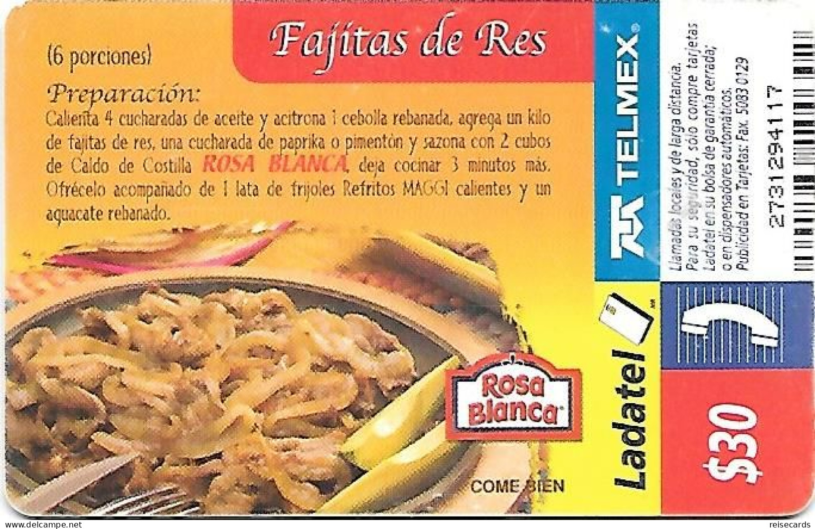 Mexico: Telmex/lLadatel - 2004 Rosa Blanca, Caldo De Costilla - Mexiko