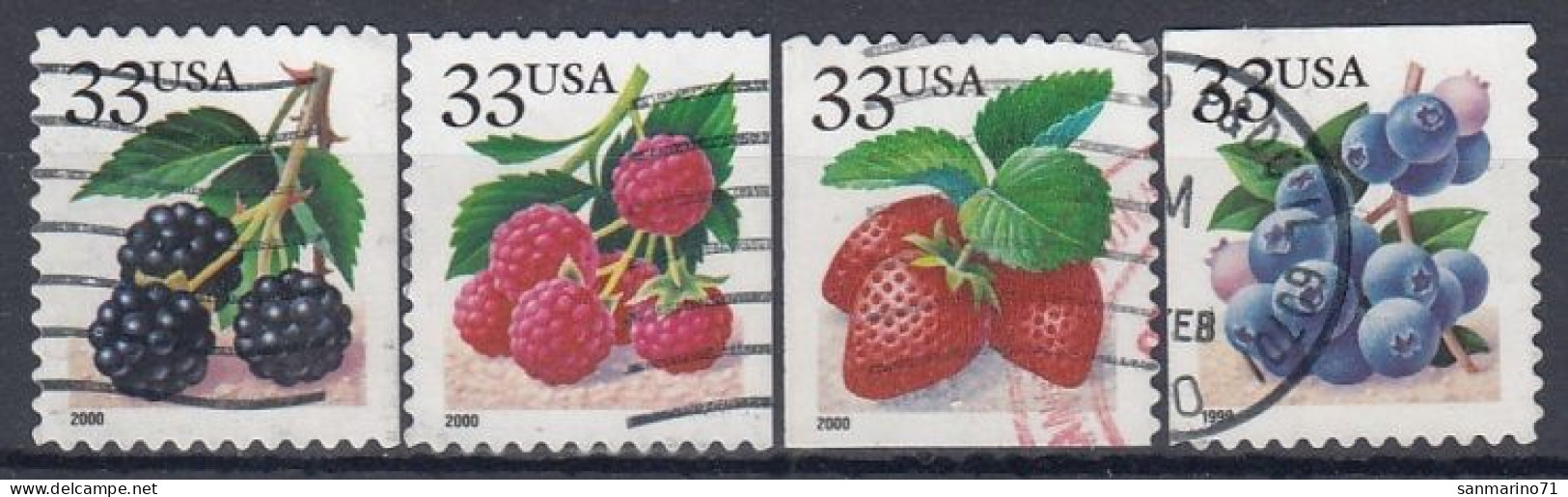 UNITED STATES 3110-3113,used,falc Hinged - Fruit