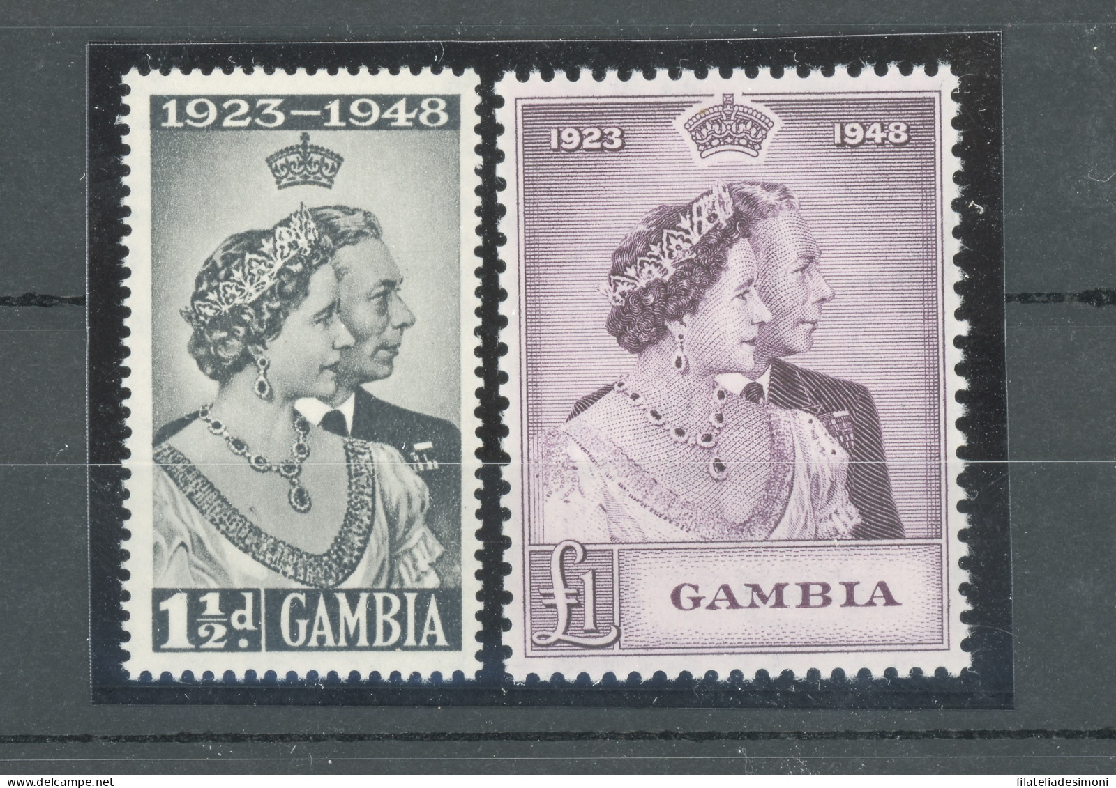 1948 Gambia - Stanley Gibbons N. 164-165 - Elisabetta II - Royal Silver Wedding - MNH** - Other & Unclassified