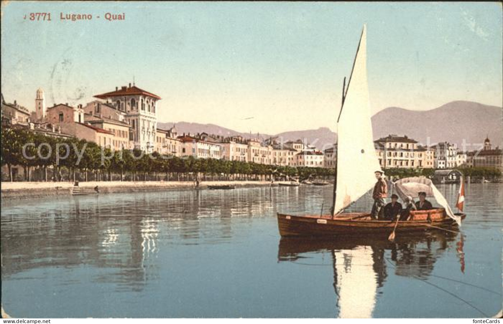 11653483 Lugano TI Quai Segelboot Lugano - Autres & Non Classés