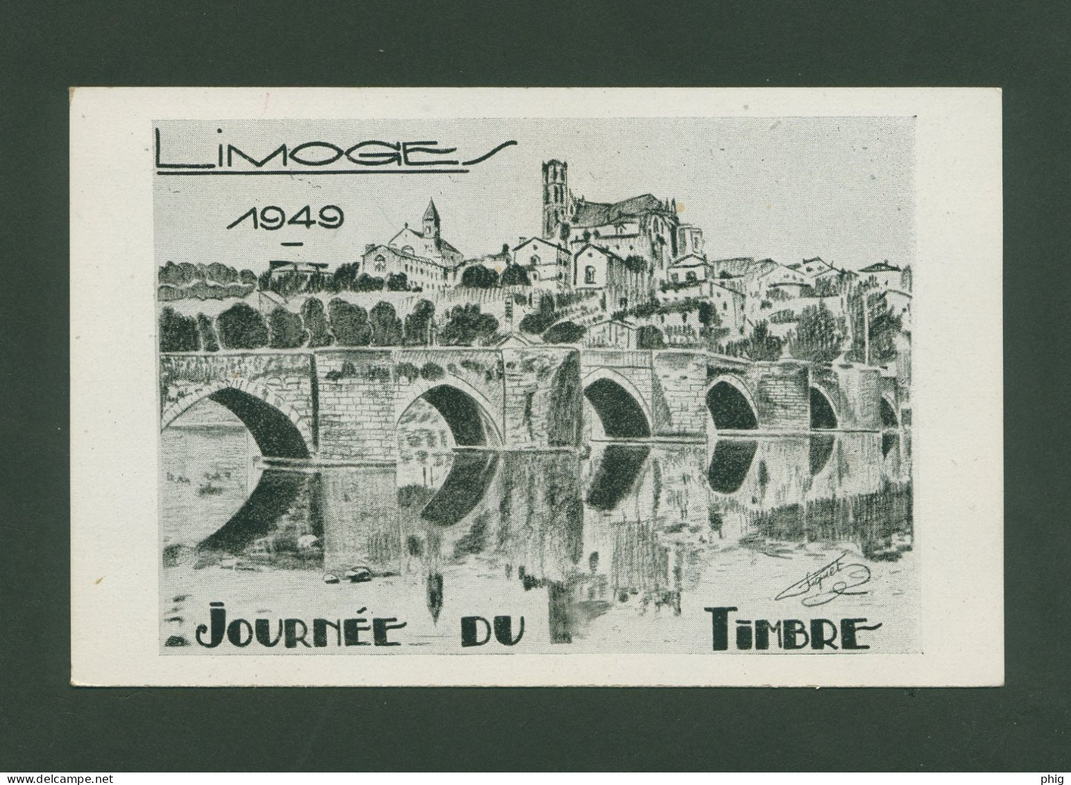 FR -CARTE POSTALE "JOURNEE DU TIMBRE 1949 A LIMOGES" SANS TIMBRE - EDITEE PAR LA FEDERATION DES S.P.F. - ETAT* - Stamp's Day