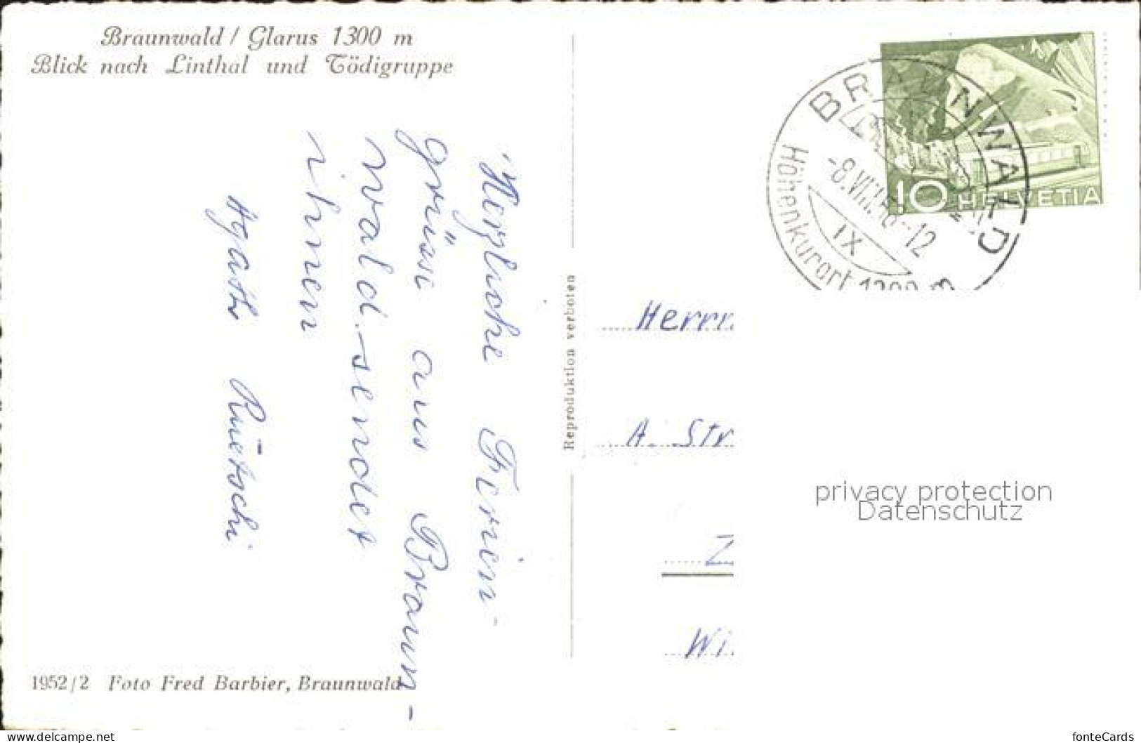 11653274 Braunwald GL Linthal Und Toedigruppe Braunwald - Autres & Non Classés