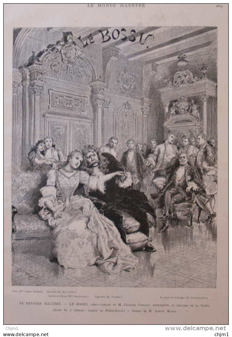 Le Théâtre Illustré - "Le Bossu", Opéra-comique De M. Charles Grisart -  Page Original - 1888 - Historical Documents