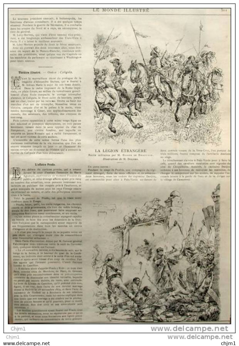 La Légion Étrangère - Récits Militaires Par M. Roger De Beauvoir - Fremdenlegion  - Page Original 1888 - 1 - Historical Documents